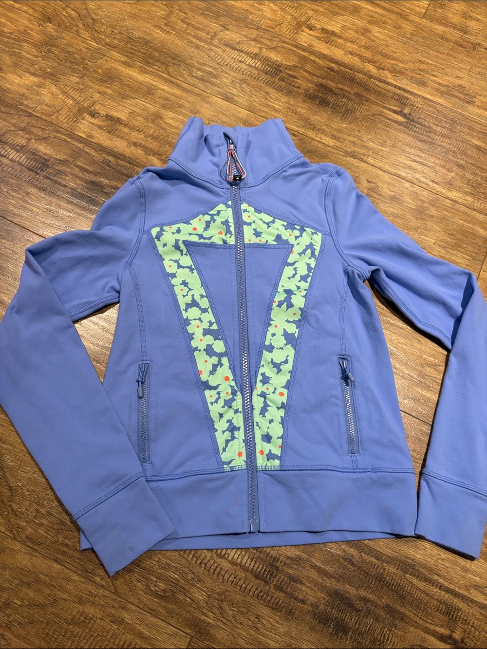 Ivivva Zip-Up Jacket with Mint Green Floral Accent